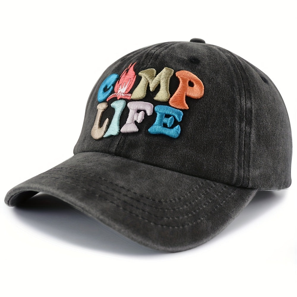 Men And Women Camping Additions, Fun Camping Hats, Adjustable Happy Camping Life Decorative Baseball Caps, Hiking And Camping Gifts for Parents, Grandparents, And Friends