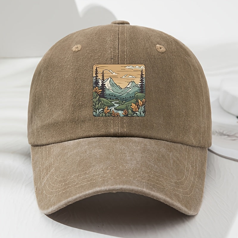 Unisex Retro Soft Top Baseball Cap with Metal Buckle - Adjustable Lightweight Outdoor Hat Suitable for Men & Women, - Hiking, Fishing, Camping, Casual Wear - Cap with Icon