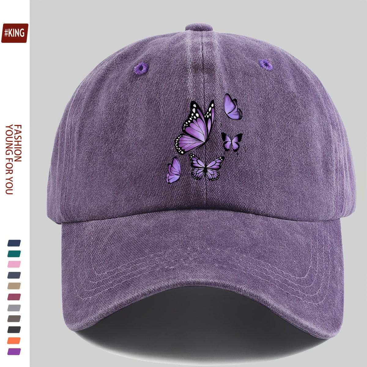 1pc Mother's Day Gift Gorgeous Butterfly Print Baseball Cap Comfortable Breathable Adjustable Size Youth Couple Skateboard Cap Beach Sunshade Seaside Party Travel Suitable for Playing Badminton, Golf, and Other Indoor Sports Suitable as a Birthday Ho