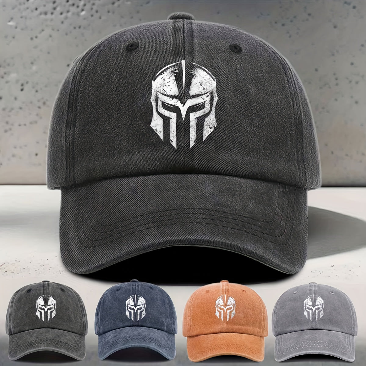 Women'S Baseball Cap, Spartan Warrior Element Pattern, Conveying The Concept of Power And Courage, Classic Retro, Street Trendy, Unisex Duckbill Hat, Suitable for Ancient Greek Theme Parties, Historical Cultural Events, Daily Outing Outdoor Sports