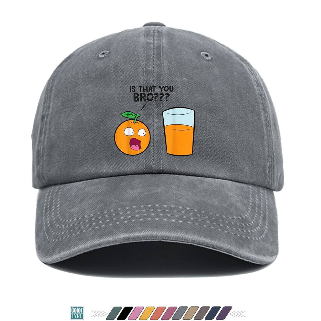 1pc Fun Surprised Orange Face & Juice Cup Print Baseball Cap - Adjustable Duckbill Sun Hat Suitable for Men & Women, Breathable Outdoor Cap for Parties, Travel, Gifts, Casual Wear with Surprised Face, Comfortable for Daily Use