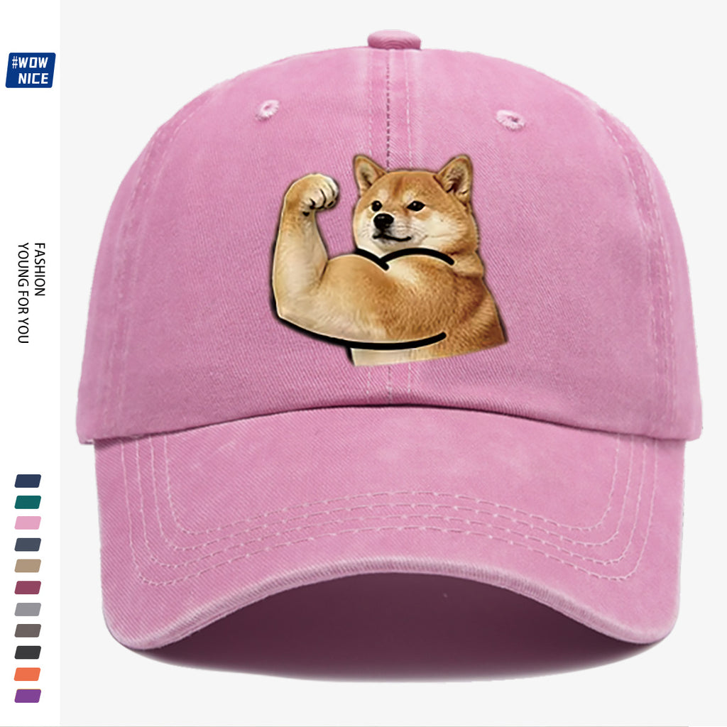1pc Shiba Inu Muscle Arm Fun Print Baseball Cap Unisex Same Style Slimming Fashion Adjustable Size Street Trend Hat Daily Casual Hat Outdoor Hiking Hat Travel Outing Hat Party Styling Hat Versatile Duckbill Hat Festival Birthday Gift Ideal Choice Fo