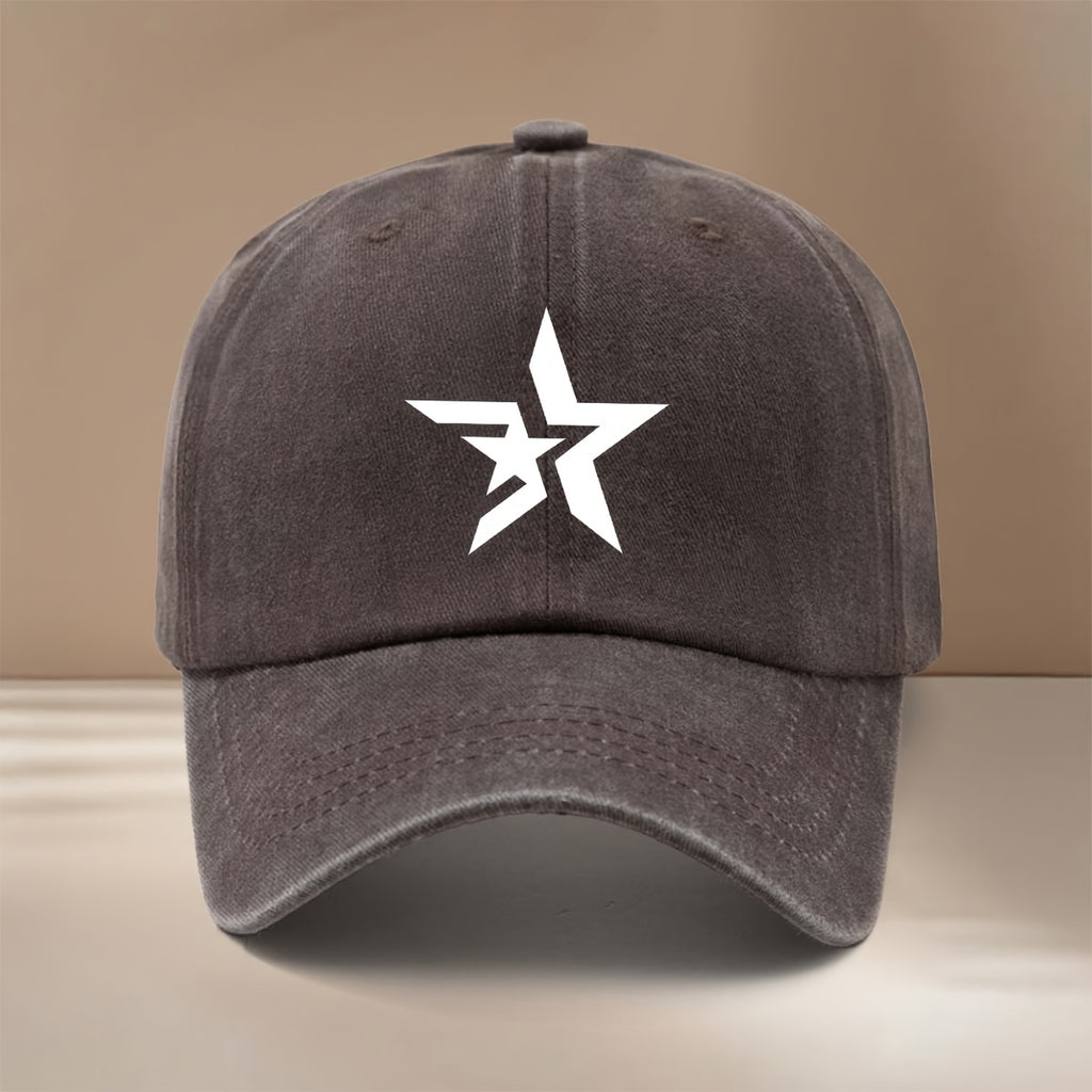 Double-layer Five-pointed Star Line Pattern Baseball Cap, Adjustable Size, Lightweight Hip-hop Hat, Unisex Casual Cap for Parties, Dinners, and Camping, Comfortable and  Curved Brim Hat, Versatile Snapback Cap, Simple, Trendy, and Cool Six-panel Cap