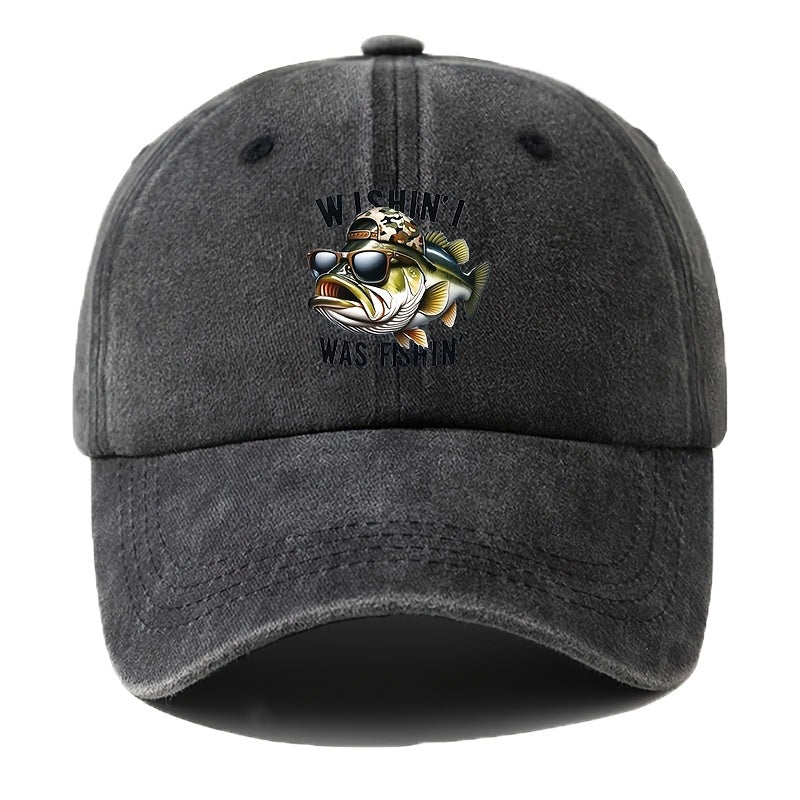 A Unisex Men's Baseball Cap with Cartoon Print, Adjustable, Fashionable, and Versatile. Suitable for Outdoor Activities Such as Camping, Hiking, and Fishing