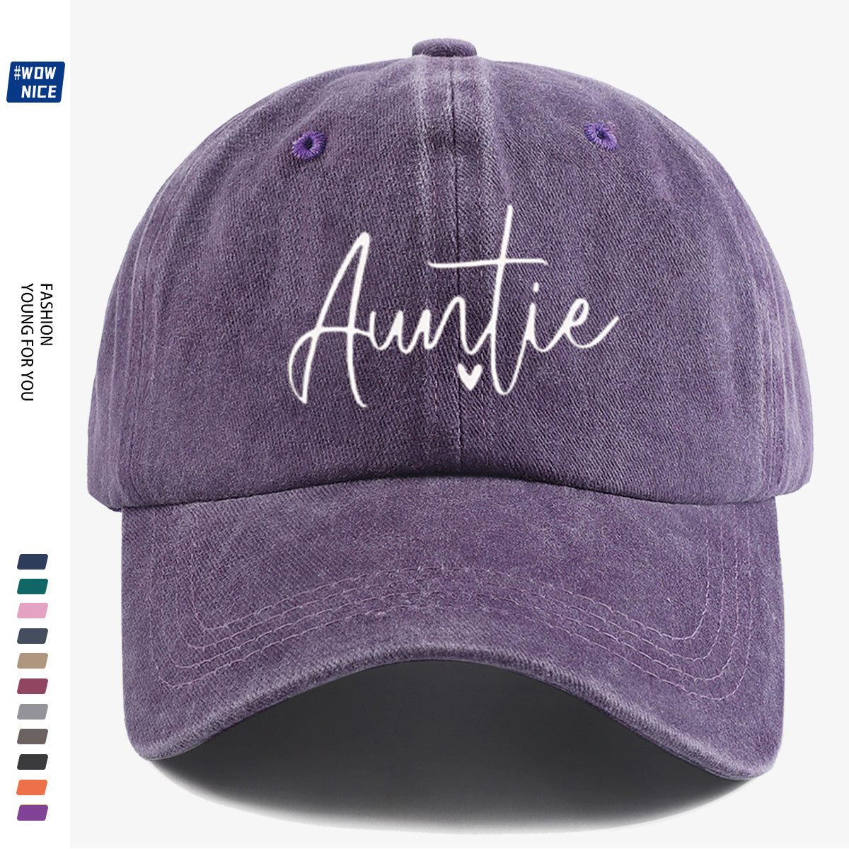 1pc "Auntie" Handwritten Heart Print Baseball Cap, Comfortable And Breathable, Fashionable And Easy, Unisex, Adjustable Size, Casual Street Style, Suitable for Daily Outings, Shopping, Dates, Coffee Meetups, Travel, Girlfriend Gatherings