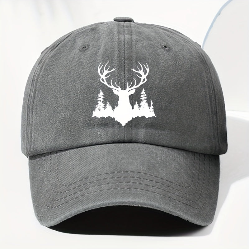 Unisex Animal Print Washed Vintage Baseball Cap, Fashionable Sun Outdoor Hat for Men and Women, Adjustable Trucker Hat Suitable for All Seasons and Daily Wear