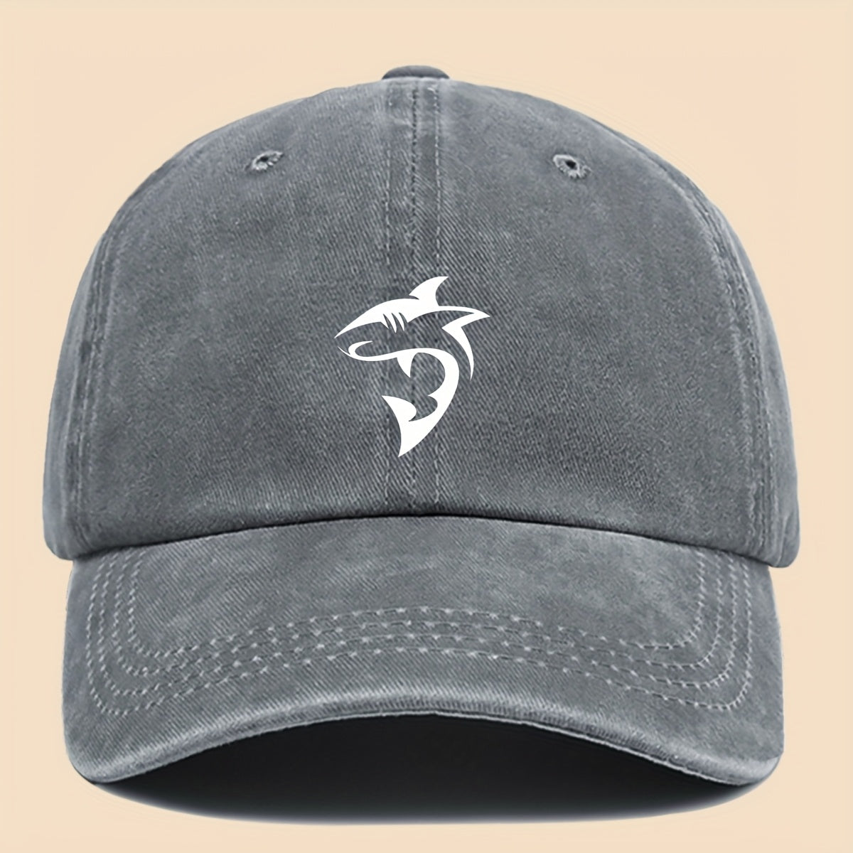 1 Unisex Ocean-themed Baseball Cap with White Shark Print- Breathable and Adjustable Dad Hat, Suitable for Skateboarding, Hiking, and Fishing| Fashionable Outdoor Accessories for Couples, Perfect Gift for Birthdays, Christmas, Halloween, Thanksgiving