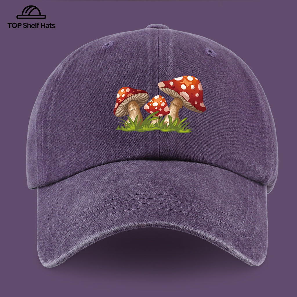1pc Fun Cartoon Mushroom Print Baseball Cap | Lightweight, Comfortable, Breathable, Adjustable Fit, Ideal for Valentine'S Day Gift, Suitable for Beach Holidays, Casual Wear, Outdoor Activities, Fishing, And More