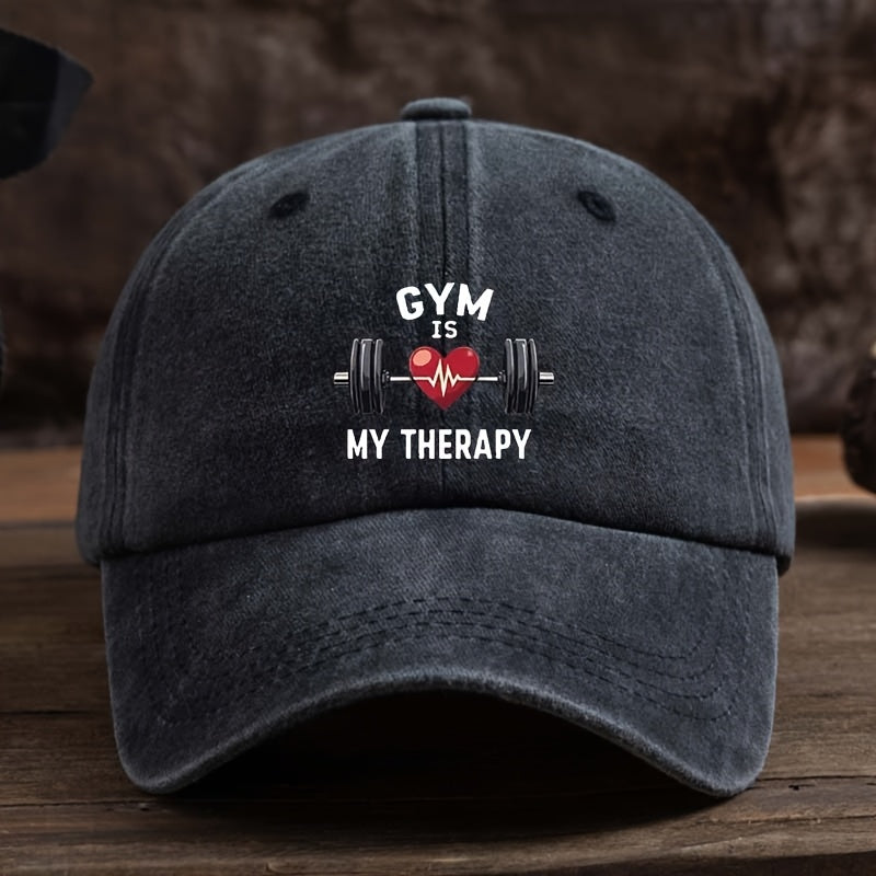 Men'S Funny Gym Hat - Baseball Cap with "GYM - MY " Text, Workout And Casual Hat for Fitness Centers, Casual Attire - Machine Washable Breathable Baseball Cap for Men, Active Lifestyle Accessory, Sporty Design, Comfortable Fit, Headwear