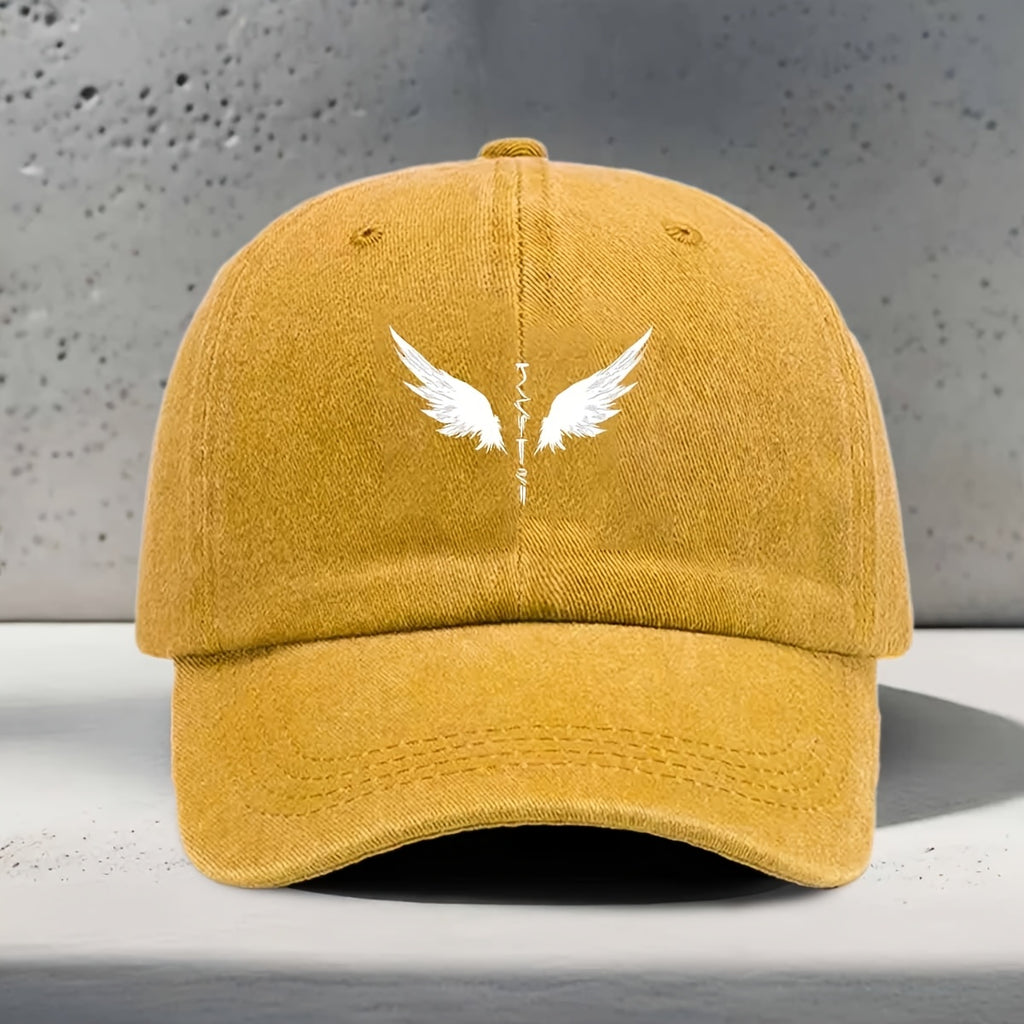 Women'S Baseball Cap with Wing Lines And Feather Texture Print, Mystical Dreamy Style for Daily Outings And Parties, Matching Curved Brim Hat Unisex Premium Comfortable 6-Panel Soft Top Cap Washable Adjustable