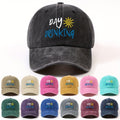 Retro Worn-Out Baseball Cap Featuring a "Daily Drink" Sun Design - Adjustable, Lightweight, Unisex Outdoor Hat Ideal for Biking, Everyday Use, And Festive Gatherings - Available in Various Colors (Black, Dark Gray, Pink, Military Green, Etc.)