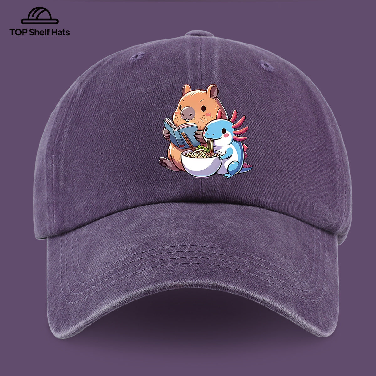 1pc Cap Compatible for Women & Men - Capybara & Salamander Print Adjustable Snapback, Lightweight Breathable Unisex Outdoor Hat with Capybara & Salamander, Valentine'S Gift, Casual Wear For, Beach, Daily Use (Ideal for For)
