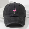 Unisex Embroidered Flamingo Soft Top Baseball Cap, Vintage Men'S Hat, Women'S Fashion Outdoor Cap with Adjustable Circumference, Suitable for Outdoor Sports, Fishing, Hiking, And Camping