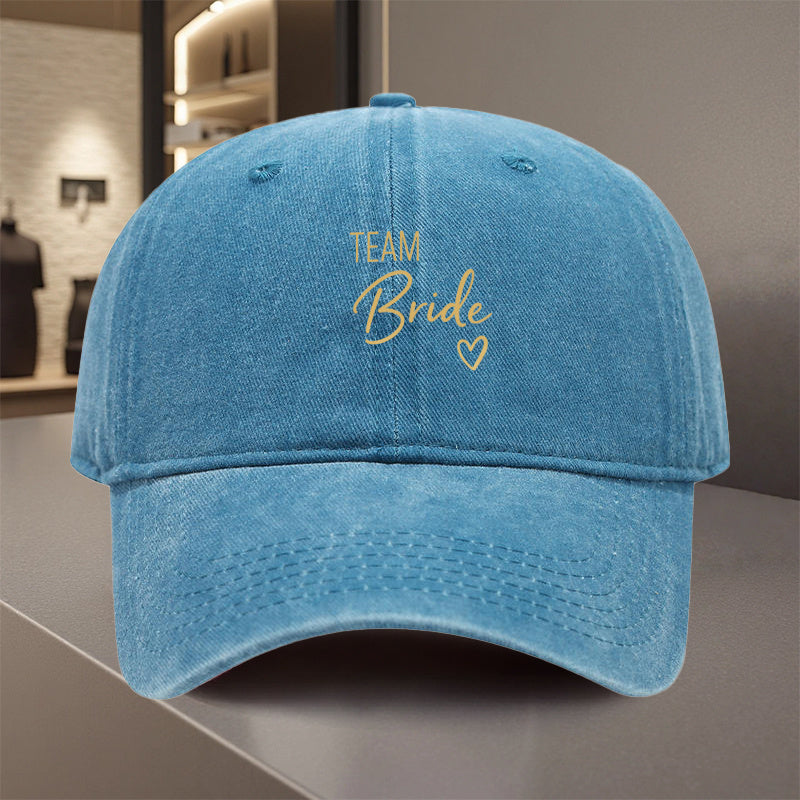 1pc Team Bride Baseball Cap - Adjustable Snapback Closure, Lightweight Polyester Wedding Party Hat for Women, Men, Bridesmaids - Bridal Squad, Wedding Planner, Prom - All-Season Comfort Fit (Hand Washable) - Ideal for Weddings, Sports, Casual Attire - Sty