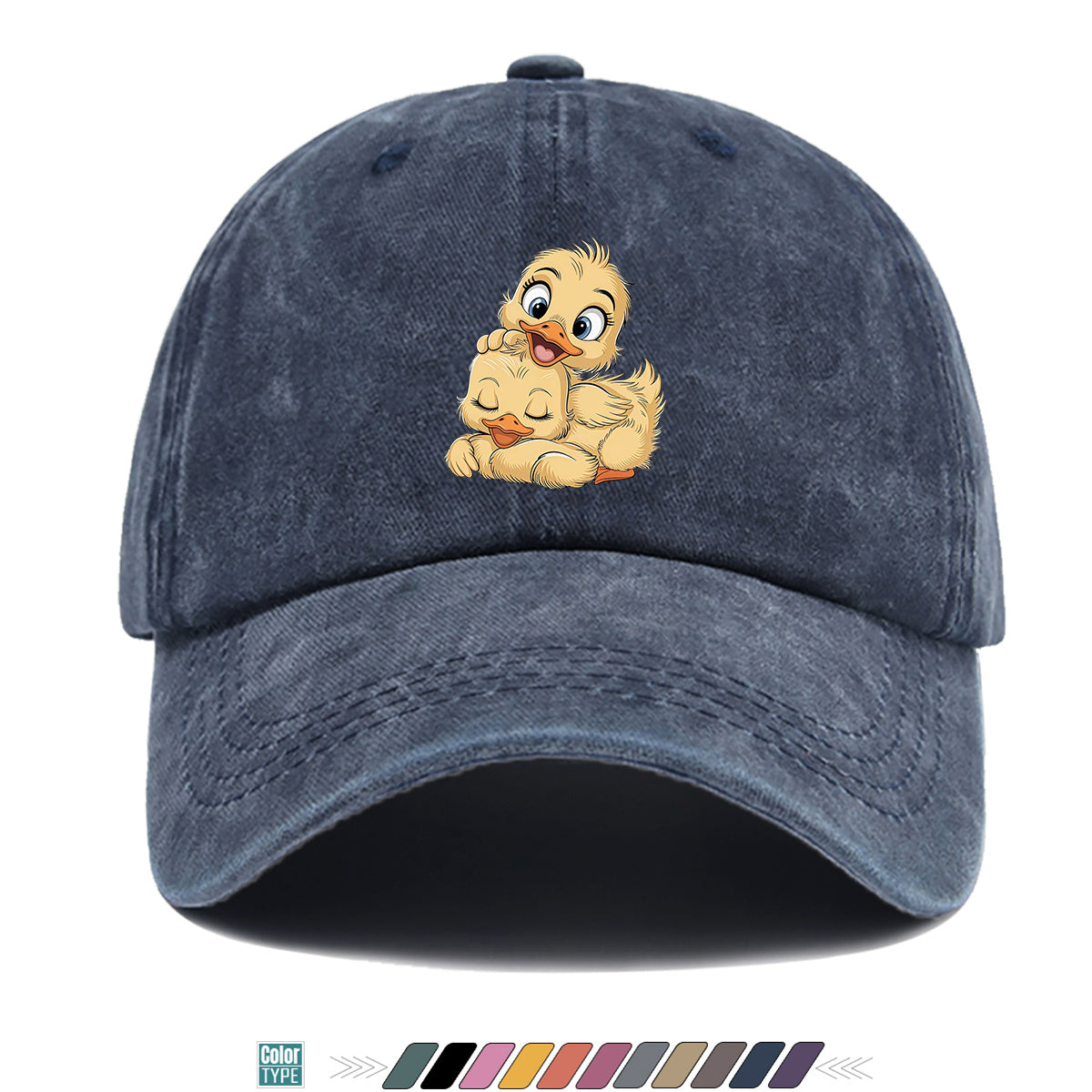 1pc Cute Little Yellow Duck Print Baseball Cap, Adorable Cartoon Duck Pattern Sun Hat, Fashion Casual Sunshade Hat, Unisex Adjustable Duckbill Cap, Soft Breathable Hat, Outing Hat, Versatile Hat, Best Friend Shopping Hat, Outdoor Picnic Play Hat
