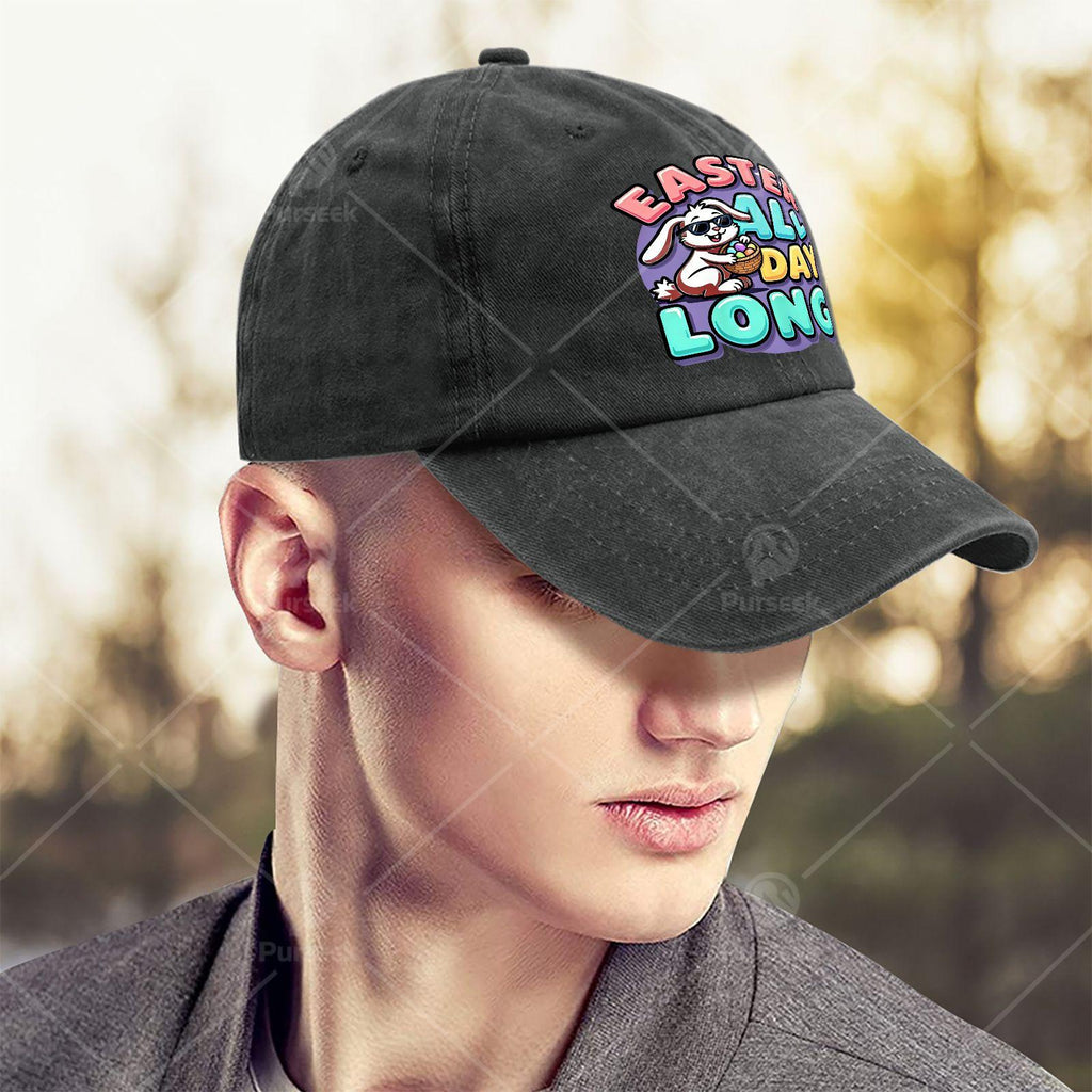 Boys Easter Weather Looks Perfect Baseball Hat Unisex Fashion Washed Distressed