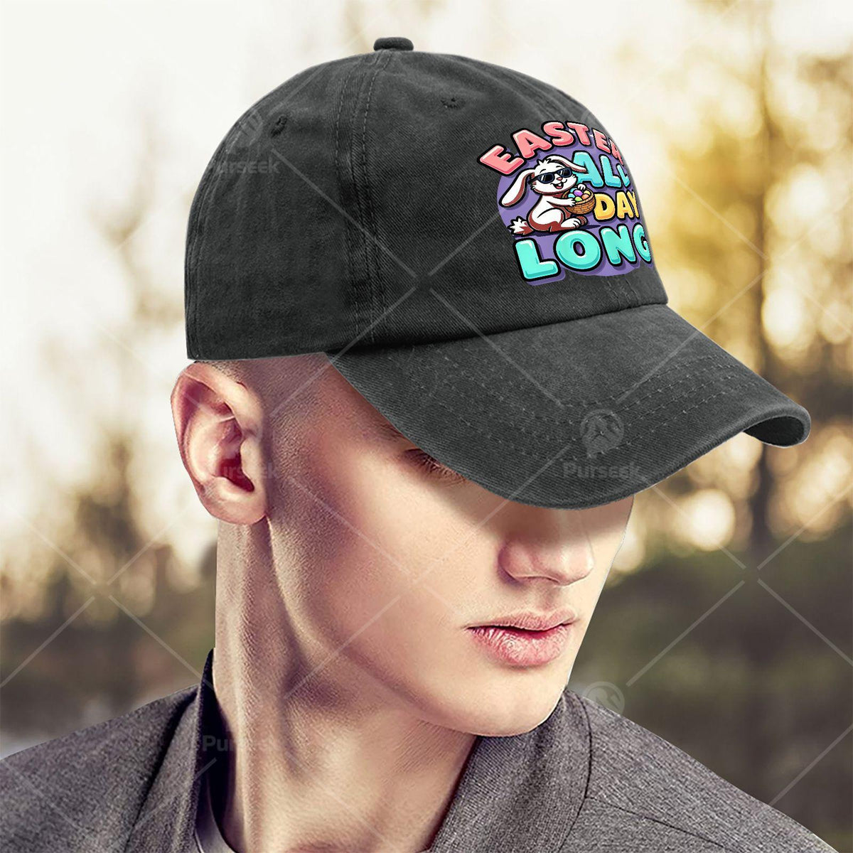 Boys Easter Weather Looks Perfect Baseball Hat Unisex Fashion Washed Distressed