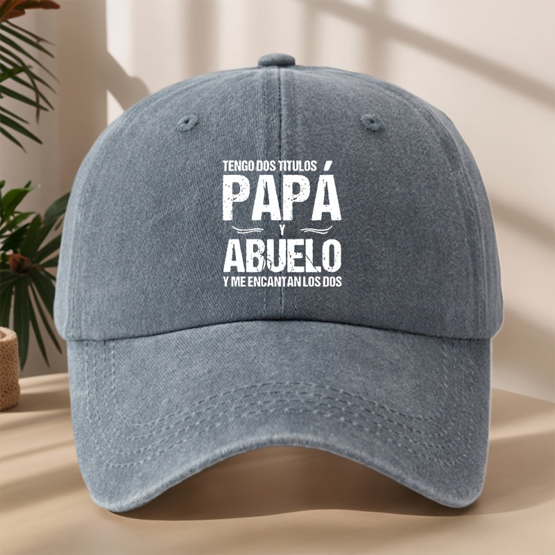 Unisex Baseball Cap with Adjustable Duckbill - Breathable All-Season Outdoor Hat, 21.65-24.41inch Headband, //Navy, Lightweight & Comfortable for Men & Women, Casual Sports Travel Hat, Spanish Text Design
