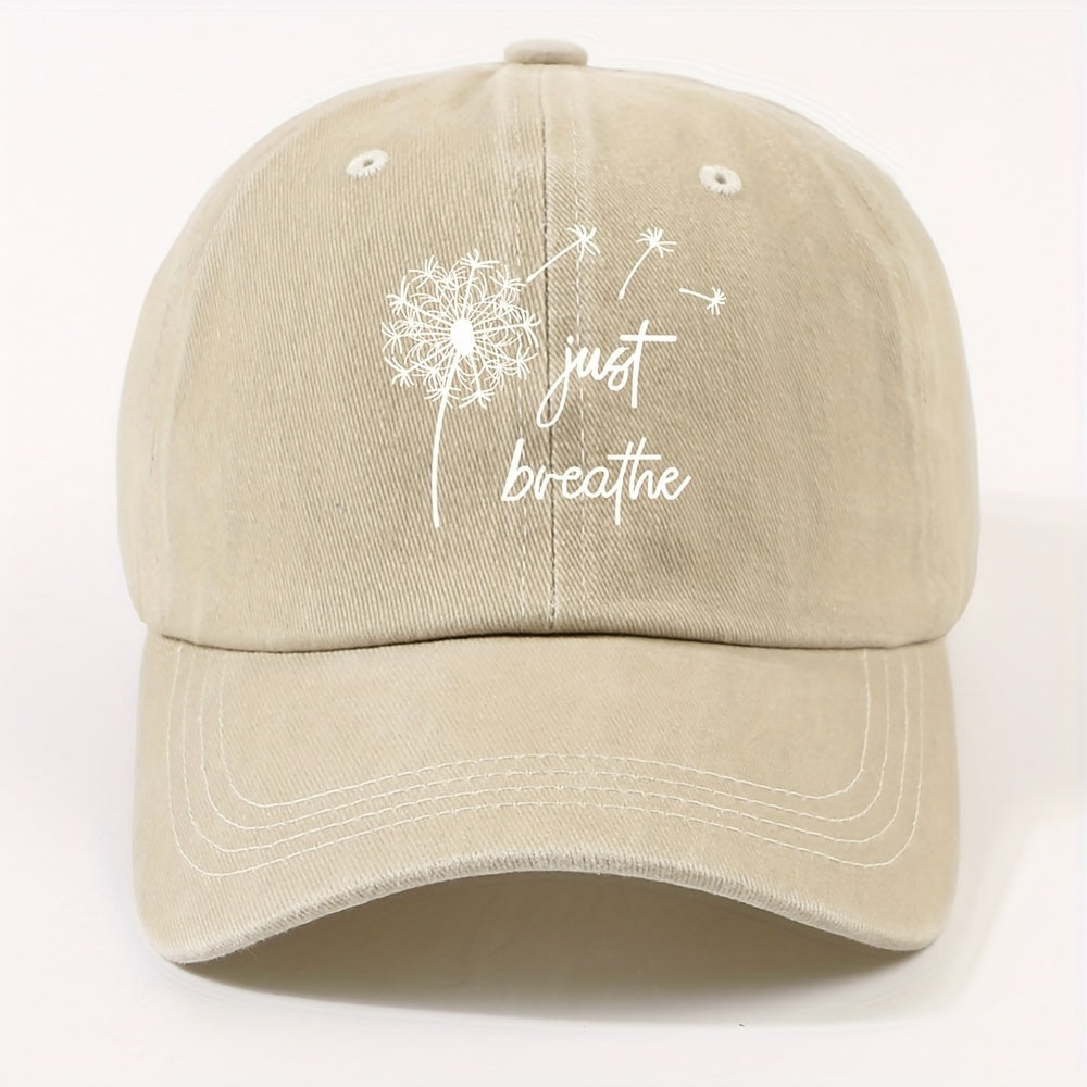 Unisex Retro Dandelion Print Baseball Cap with Curved Brim - Adjustable Dad Hat Suitable for Cycling, Outdoor & Casual Wear - Lightweight All-Season Round Cap (Metal Closure)