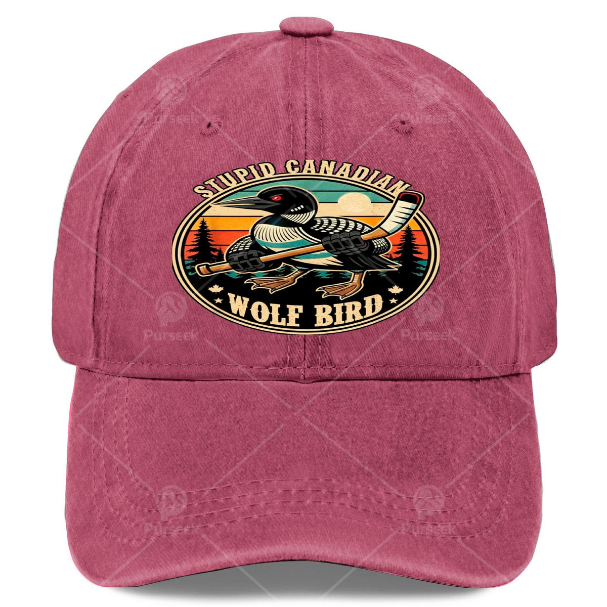 Retro Canadian Wolf Bird Heated Hookey Loon Baseball for Everyone