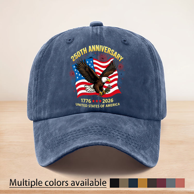 Patriotic Eagle Pattern Baseball Cap, Unisex Washable Hat, Adjustable Size, Suitable for All Seasons, Multi-Functional, Lightweight And Breathable, Sun-Protective, Ideal for Outdoor Sports, Fishing, Hiking, Camping, And a Perfect Gift for The 2