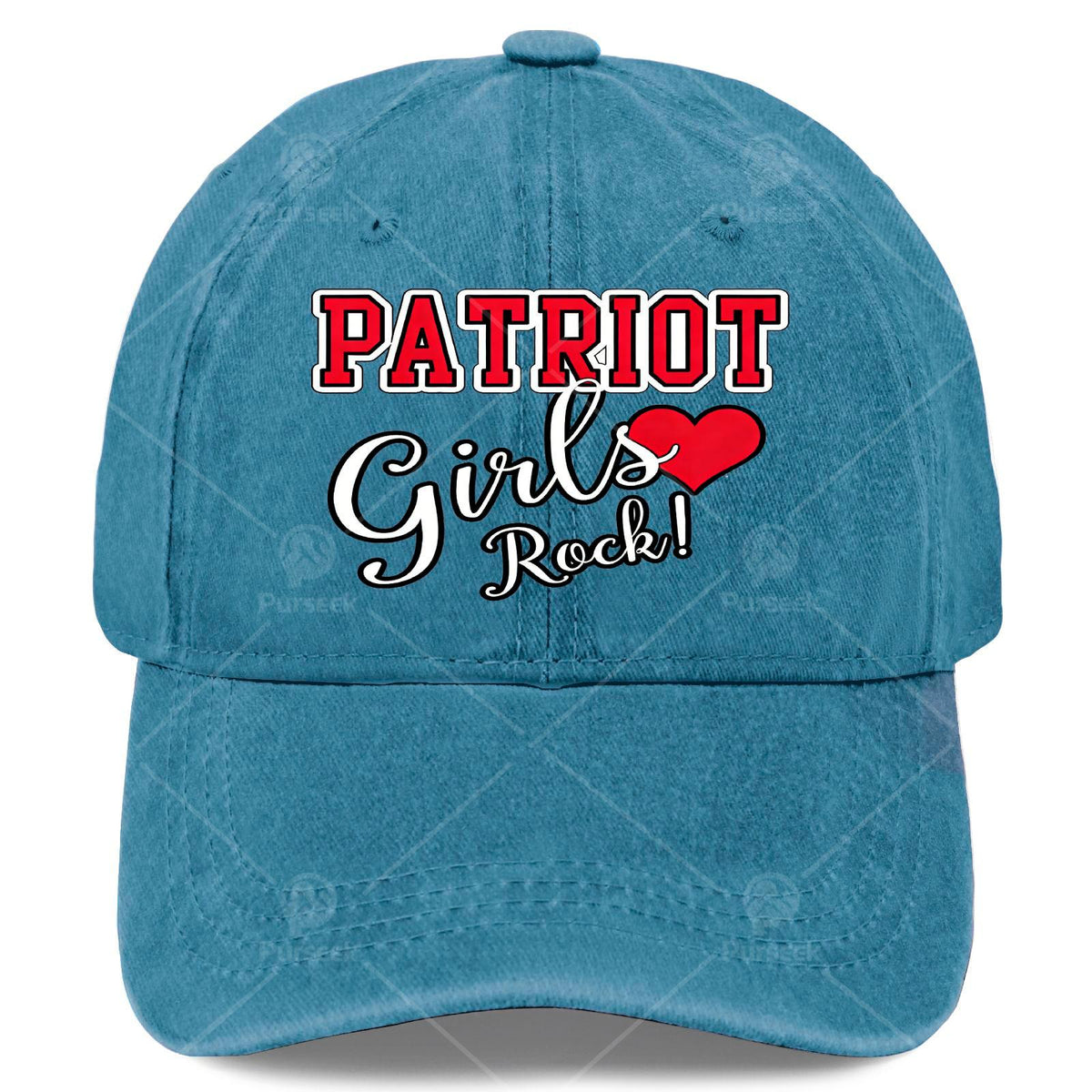 Patriots Girls Rock Cute Heart Baseball Hat Unisex Vintage Washed Distressed