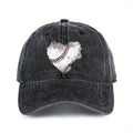 Unisex 100% Printed Baseball Cap, Featuring Heart and Valentine's Day Motifs, Suitable for Everyday Casual Wear
