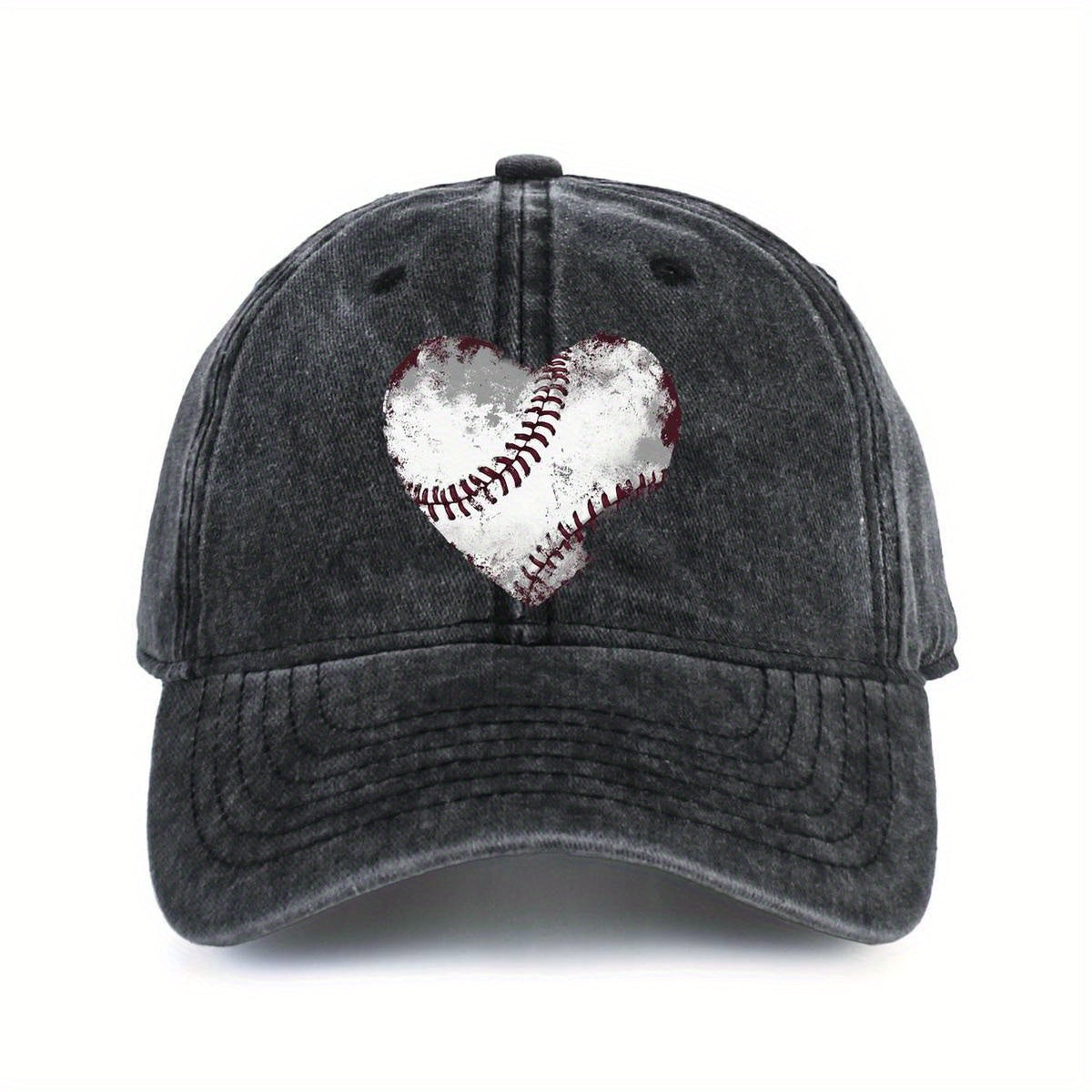Unisex 100% Printed Baseball Cap, Featuring Heart and Valentine's Day Motifs, Suitable for Everyday Casual Wear