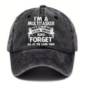 Cool Hippie Curved Brim Baseball Cap, Multi-task Printed Replica Old Trucker Cap, Casual Outdoor Sports Baseball Cap