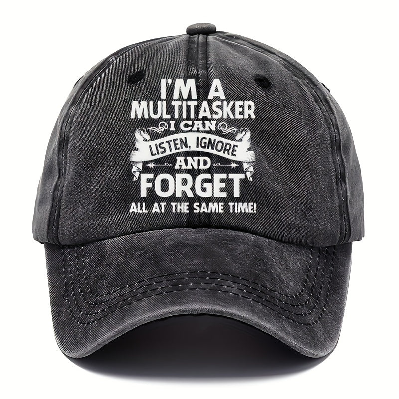 Cool Hippie Curved Brim Baseball Cap, Multi-task Printed Replica Old Trucker Cap, Casual Outdoor Sports Baseball Cap