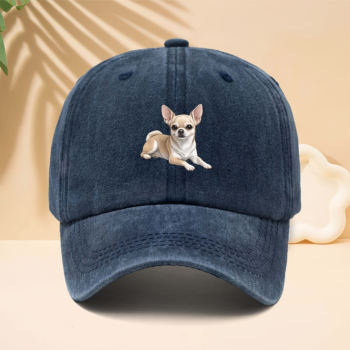 Chihuahua Print Baseball Cap with Chihuahua Dog Design - Adjustable Snapback Trucker Hat Suitable for Men & Women, Soft Top Curved Brim, Unisex Casual for All- Wear, Durable Comfortable for Walking, Parties, Shopping, Hip-Hop Style