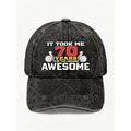 70 Years Awesome Funny Birthday Hat for Men Women Vintage Style Casual Street Anniversary Gift Cap