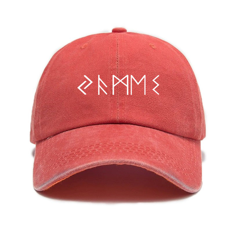 Fashion Easy Letter Print Washed Distressed Soft Top Sunshade All-Match Baseball Cap Unisex Fashion Baseball Cap