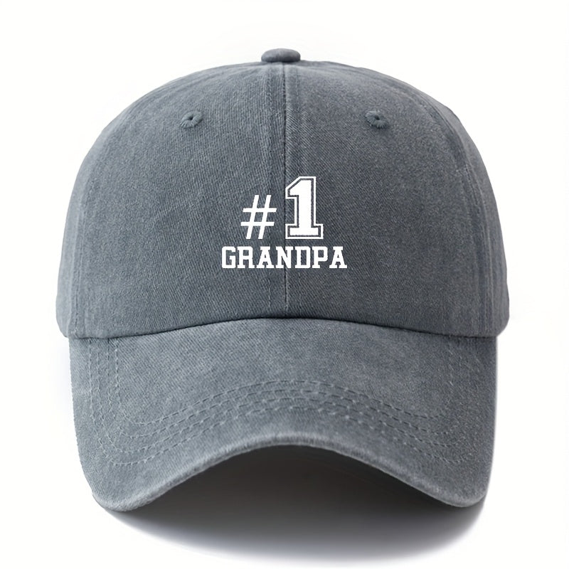 MAKEFGE #1 Grandpa Baseball Cap - Vintage Washed Truck Driver Hat, Lightweight Dad Grandpa Gift for Father's Day, Birthday - Available in Black, Brown, Maroon, Navy - Outdoor Camping, Travel, Everyday Casual Hat.woven Fabric.