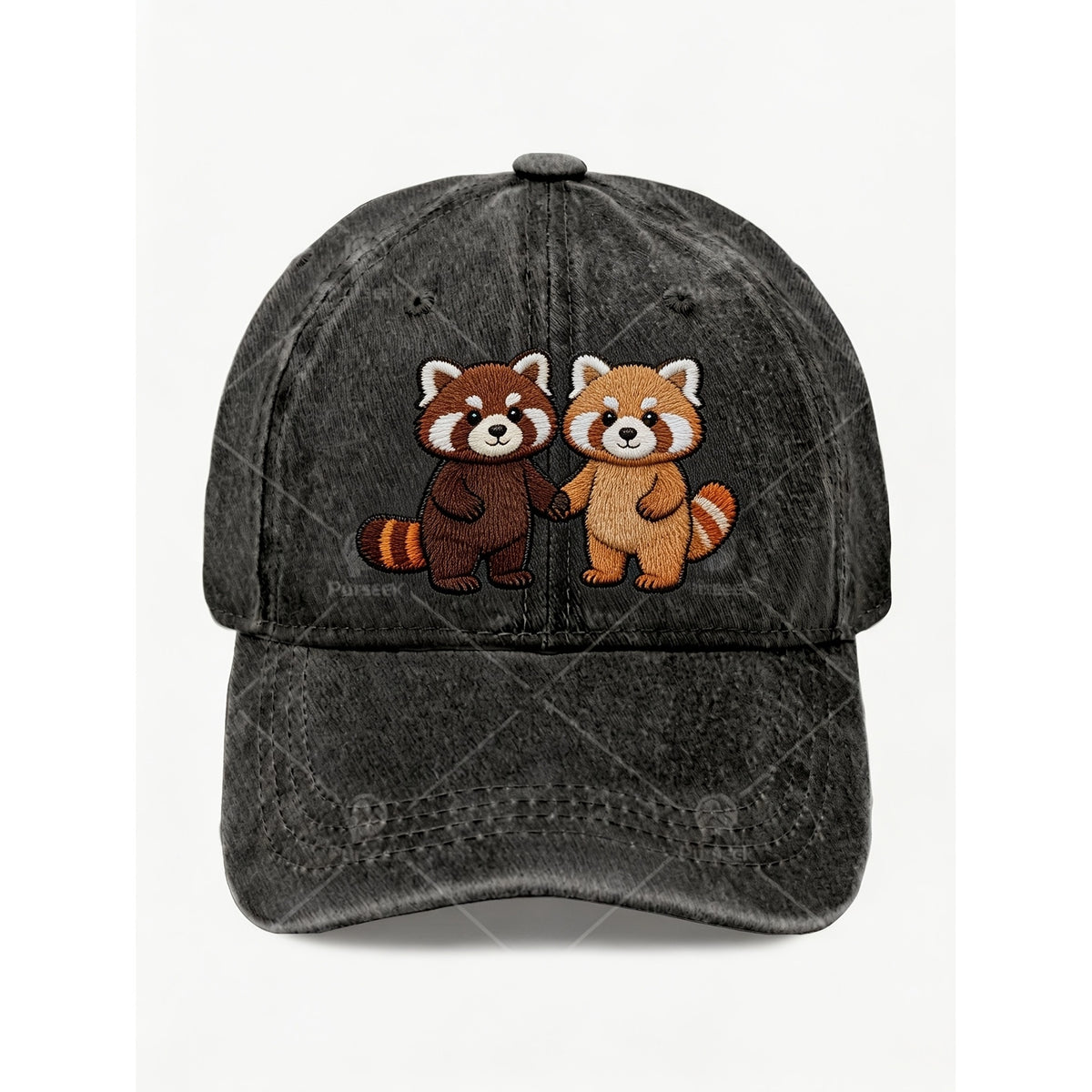 Cute Red Panda Friendship Embroidered Hat for Men Women Vintage Casual Street Style Anniversary Gift