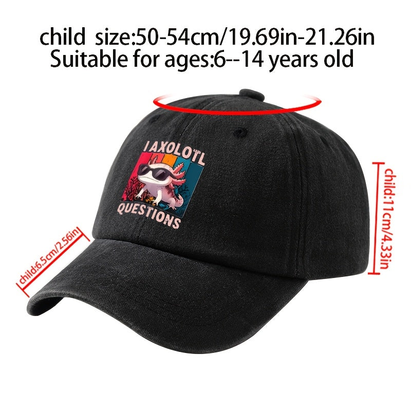 A Unisex Men's Baseball Cap with Cartoon Print, Adjustable, Fashionable, and Versatile. Suitable for Outdoor Activities Such as Camping, Hiking, and Fishing