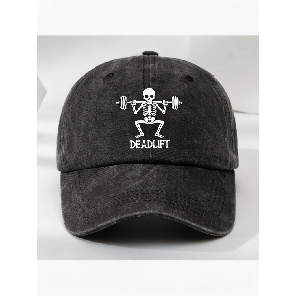 Deadlift Skeleton Lifting Hat for Men And Women Vintage Gym Fitness Cap Cool Streetwear for Workout Anniversary Gift