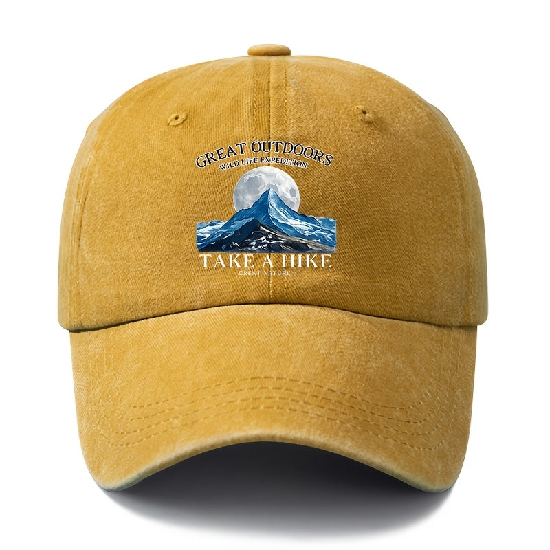 A Unisex Fashion All-Match Printed White Blue Sea Baseball Cap, Classic Retro Washed Outdoor Lightweight Curved Brim Hat, Trucker Baseball Cap, Suitable for Outdoor Vacation Travel Camping And Other Leisure Occasions, Holiday Party Hip-Hop Hat