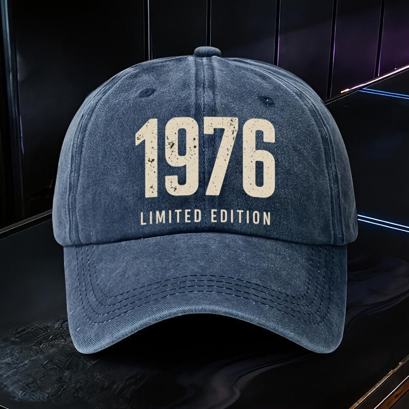 1pc, Adjustable Baseball Cap with "1976 Lid Edition Retro Style", Polyester Fiber Lightweight Printed Craft, Suitable for Outdoor Sports And Camping Enthusiasts, Trendy Couple Hat, Golf Cap, Trucker Cap, Fashionable Baseball Cap, Suitable for Youth
