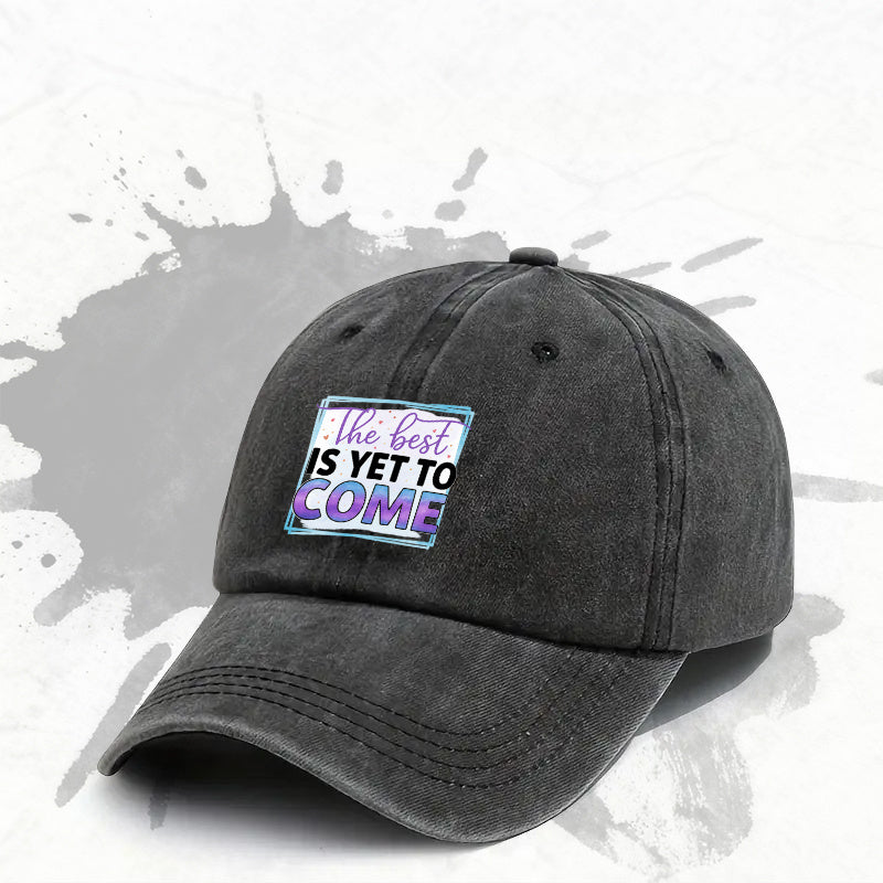 1pc, Adjustable Baseball Cap with "The Best Is Yet to Come" Design, Lightweight Printed Craft Women'S Hat, "Best Future" Men'S Trendy Cap, Ideal Gift for Weddings, Parties, Birthdays