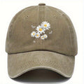 Vintage Daisy Butterfly Print Baseball Cap | Adjustable Lightweight Breathable Dad Hat, Outdoor Sports Leisure Gear, Black and White Floral Design, Teacher'S Day Graduation Gift, Casual Headwear, All-season