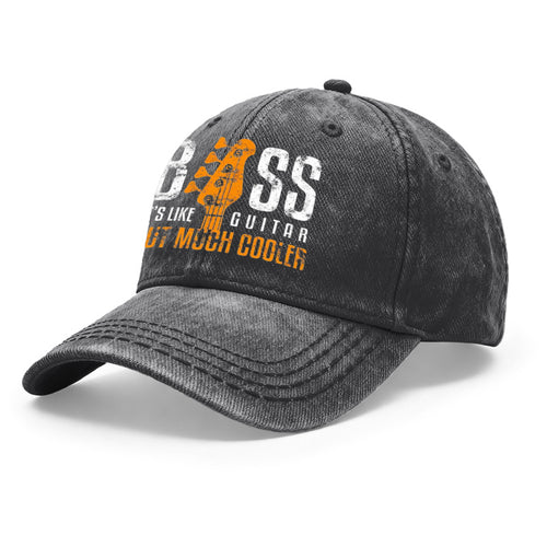 1pc Retro Distressed Unisex Baseball Caps, Bass Guitar It'S Similar to Guitar But Way Cooler Design Print, Adjustable, Ideal for Outdoor Activities And Casual Attire, Gifts for Both Men And Women, Friends