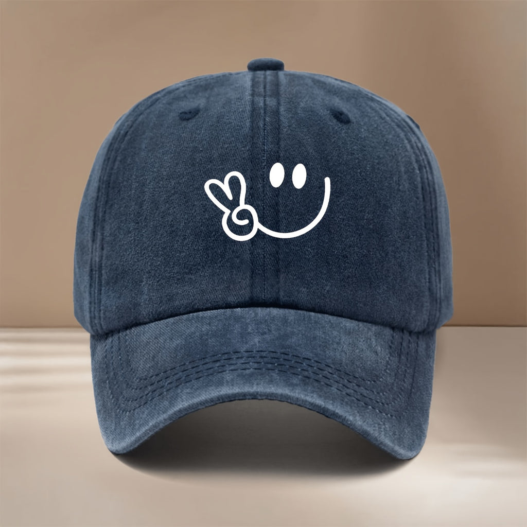 Printed Yeezy Face Pattern Baseball Cap Casual Style 6-Panel Hat Trendy Textured Casual Hat Lightweight Comfortable Duckbill Cap Unisex Curved Brim Hat Hip-Hop Cap Adjustable Size Easy Fashion All-Season Sports Event Support Matching Vacation Travel