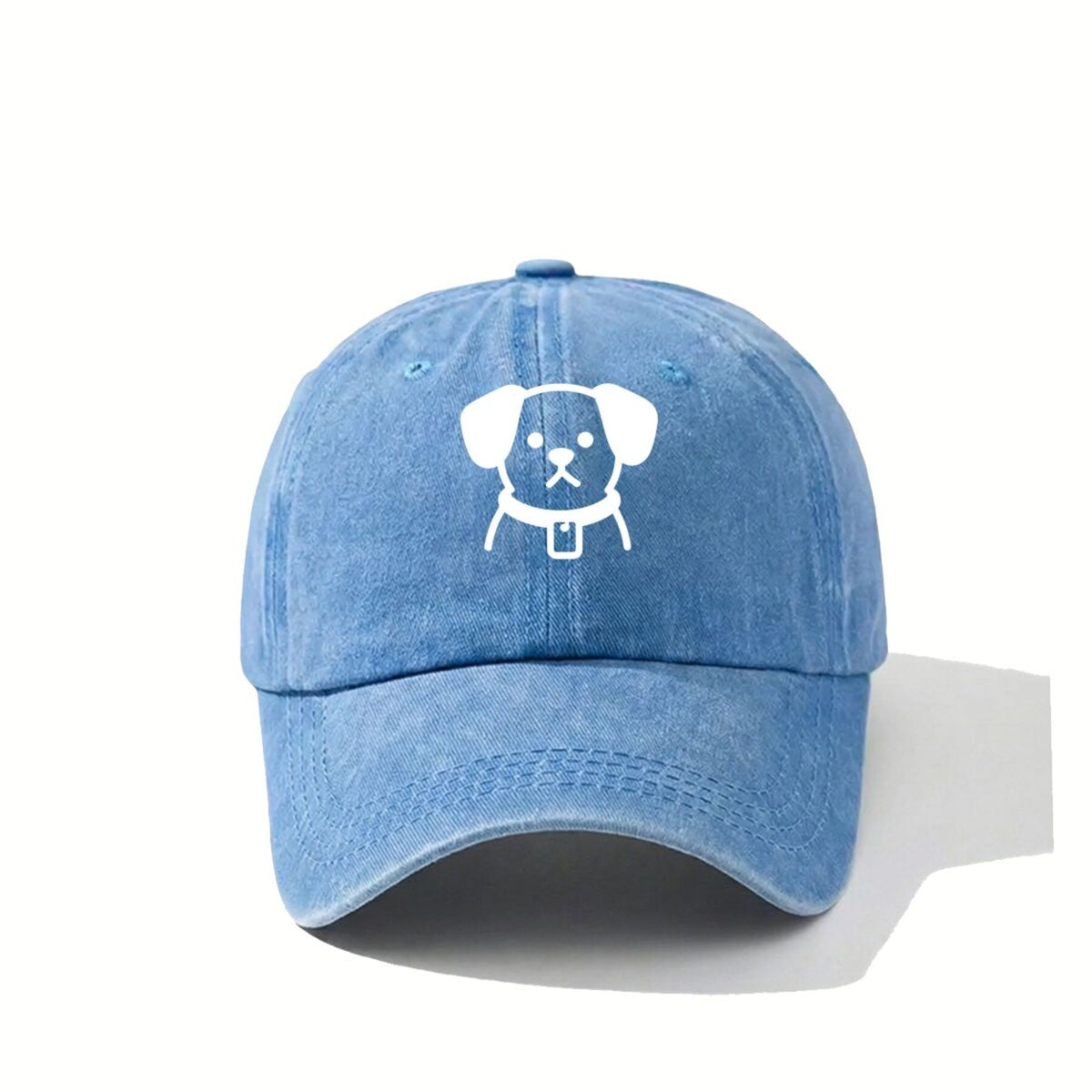 Funny Dog Dog Collar with American Retro Washed Distressed Printed Baseball Cap for Men And Women, Suitable for Spring And Autumn, Outdoor Sun Hat, Personalized Trendy Hip-Hop Duckbill Cap