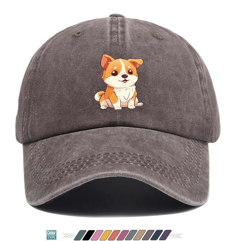 1pc Corgi Print Baseball Cap Suitable for Daily Outfits, Outdoor Activities & Gifts - Adjustable Snapback Hat with Corgi Dog Pattern, Unisex for Men & Women, Corgi-Themed, Park Strolls, Casual Wear (Cute Corgi)