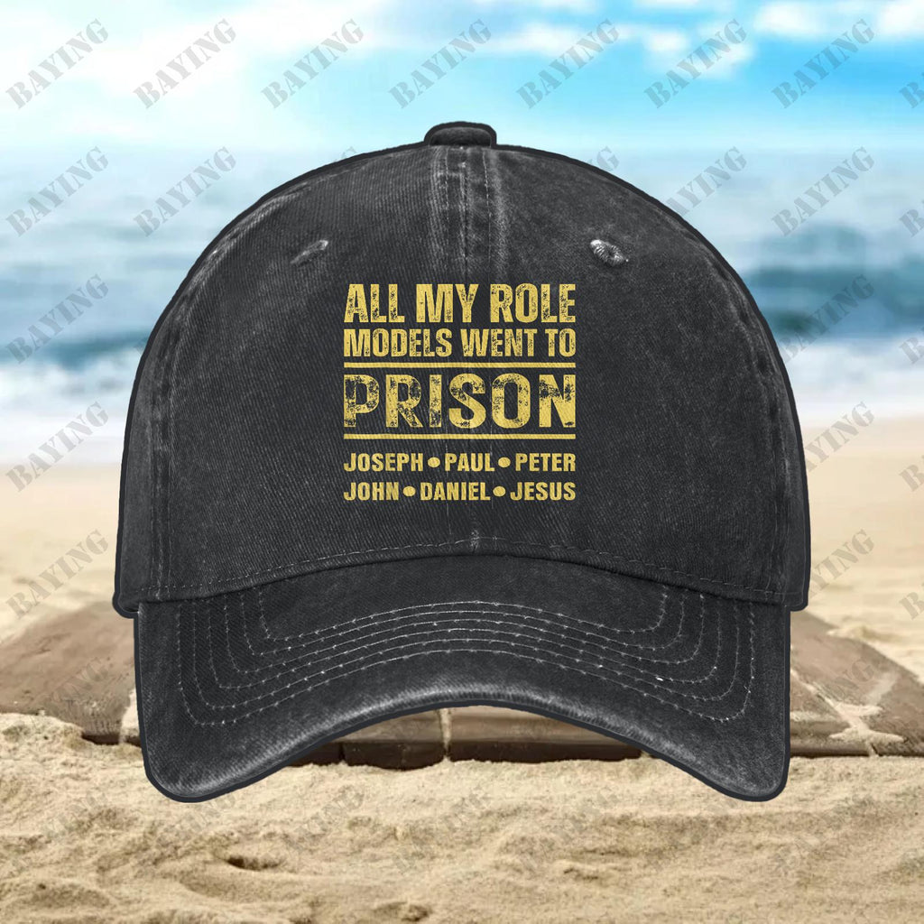 Men' All My Idols Have Gone to Prison Baseball Cap - Retro Prison-Themed Dad Hat with Iconic Print, Knitted Machine-Washable Cap Suitable for Casual Wear & Themed Events, Novelty Gift for Fans of Prison Culture