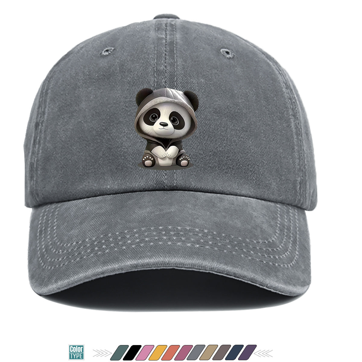1pc Panda Hoodie Cartoon Print Baseball Cap Cute Panda Pattern Comfortable And Breathable Duck Tongue Hat Fashionable And Versatile Unisex Baseball Cap Adjustable Size Daily Hat Couple Outing Hat Suitable for Shopping, Playing, Dating, Daily Life