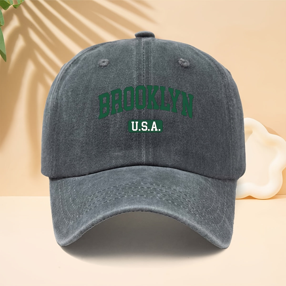 Brooklyn Ed Baseball Cap Trucker Hat Unisex Washed Twill Cap Adjustable Size And Lightweight Durable Soft Brim Design Non-Compresive Headwear All-Season Versatile for Daily Stroll Urban Travel Or Outdoor Vacation