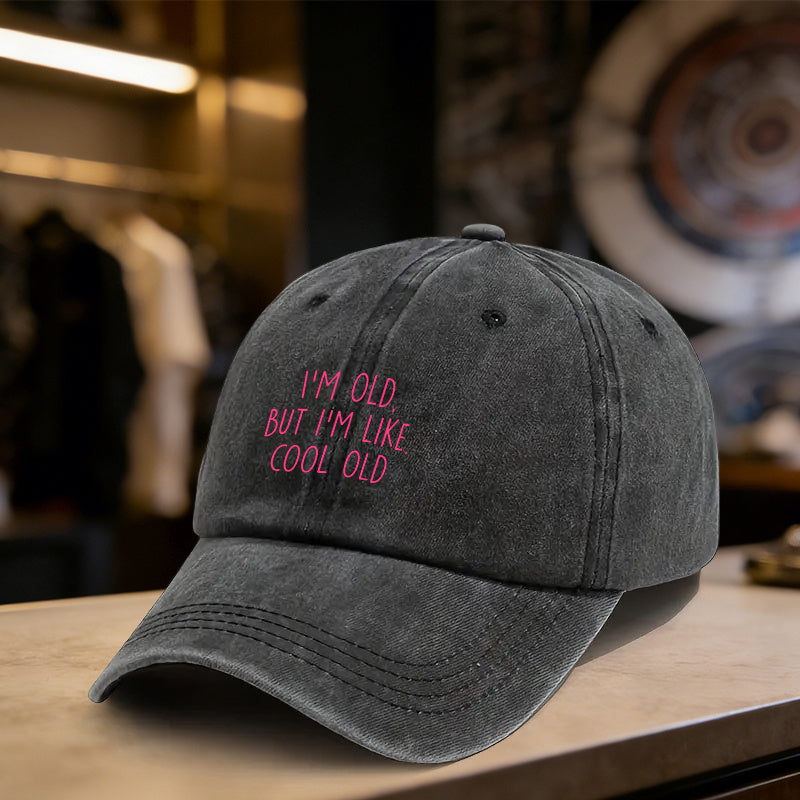 1pc, Adjustable Baseball Cap with "I'M OLD, BUT I'M LIKE COOL OLD" Message, Lightweight Printed Women'S Hat, "COOL OLD" Men'S Trendy Hat, Ideal Gift for Weddings, Parties, Birthdays, And Dances, Stylish And Versatile, Full of