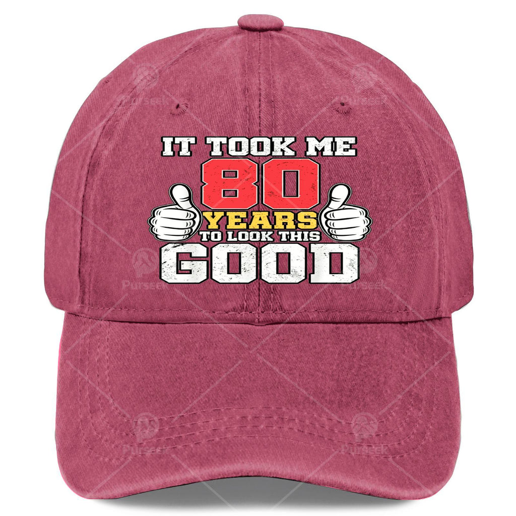 I Spent 80 Years Achieving This Look - Humorous Unisex Baseball for 80Th Birthday